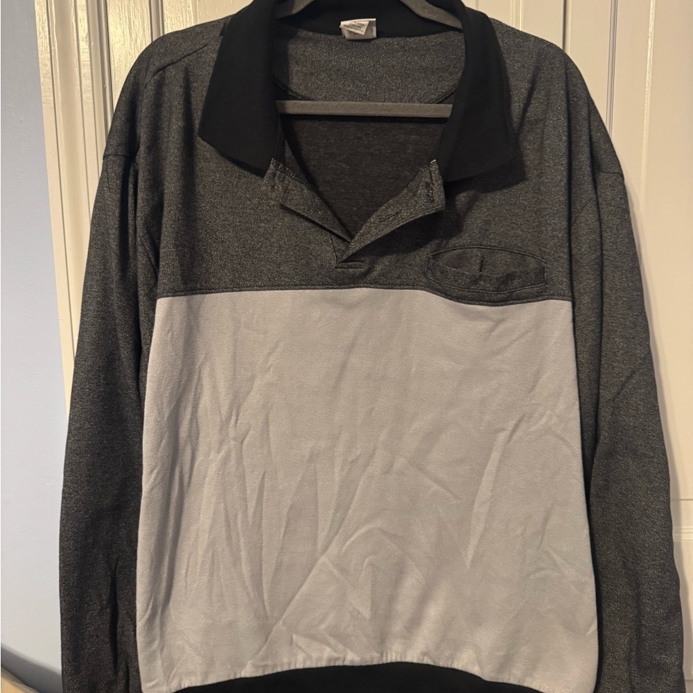 Haband Casual Joe 3X Two-Tone Polo Shirt – Gray & Black – Chest Pocket